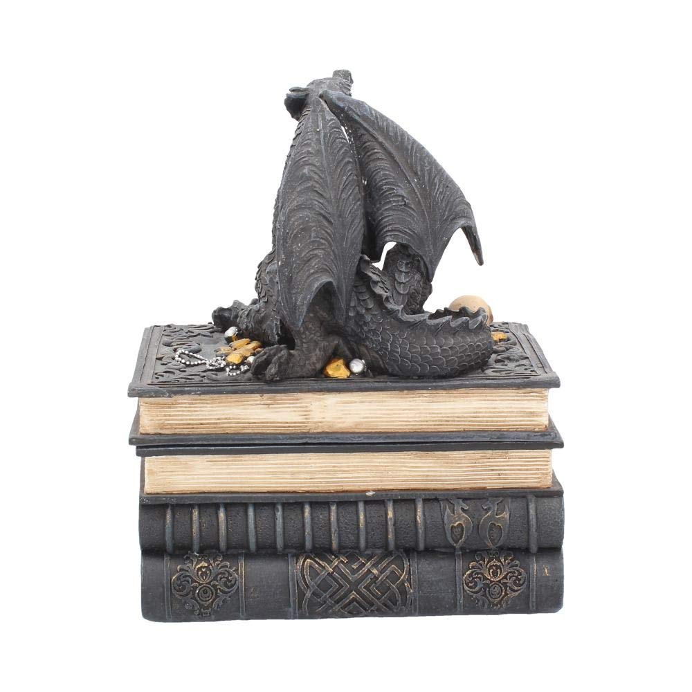 Secrets of the Dragon Box Gothic Skull Books Trinket 19cm