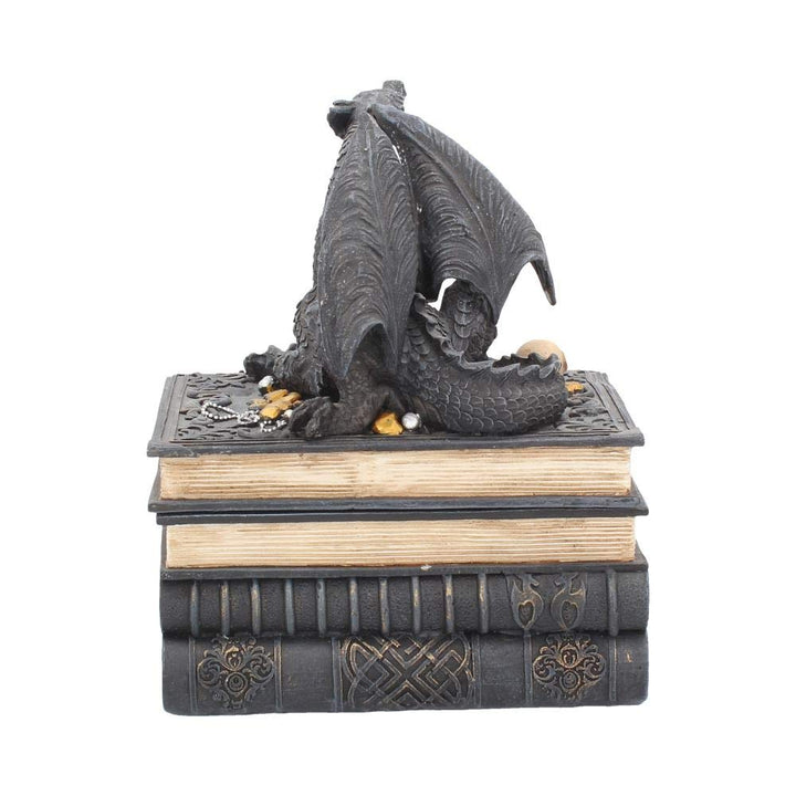 Secrets of the Dragon Box Gothic Skull Books Trinket 19cm