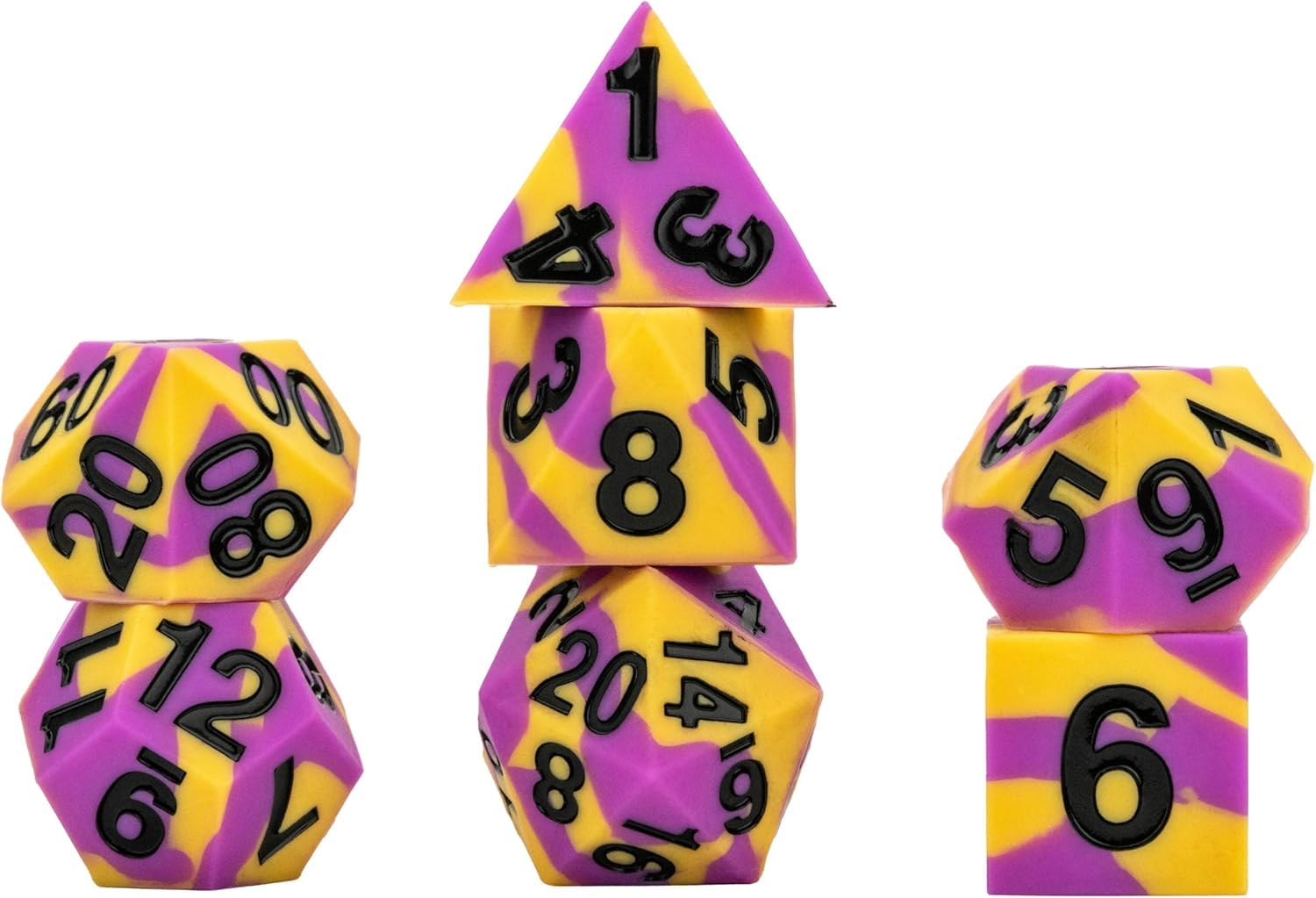 FanRoll: Gaymers Pride: 16mm Pride Sharp Edge Silicone Rubber Poly Dice Set - Transgender main image 0