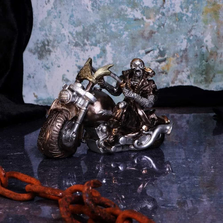 Bronze Full Throttle Motorbike Figurine 17cm