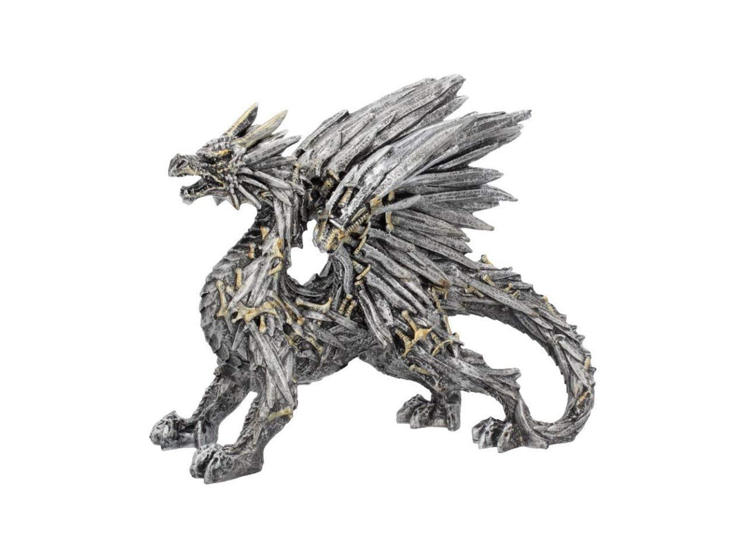 Swordwing Silver Dragon Sword Blade Figurine Small 20.5cm