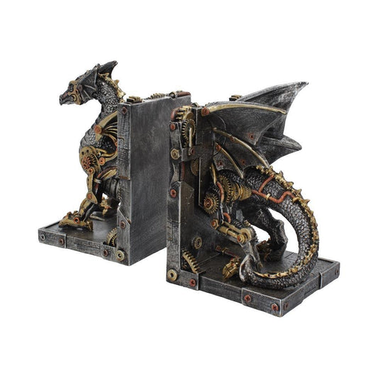 Dracus Machina Steampunk Dragon Bookends 27cm 2
