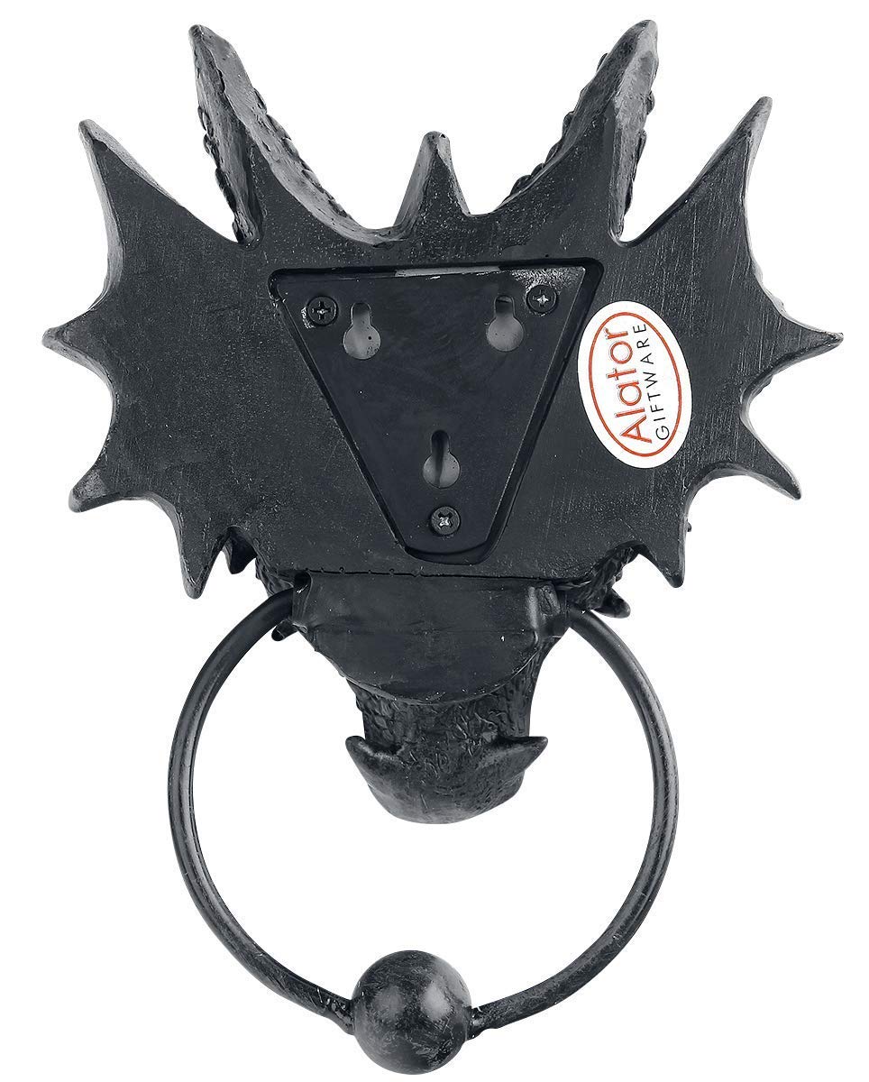 Gothic Black Dragon Door Knocker 20cm