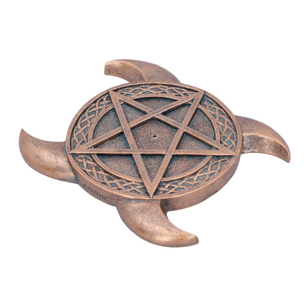 Bronze Triple Moon Pentacle Incense Burner 15.5cm