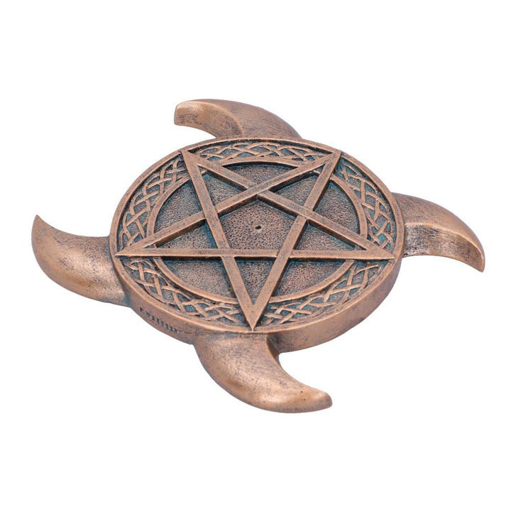 Bronze Triple Moon Pentacle Incense Burner 15.5cm