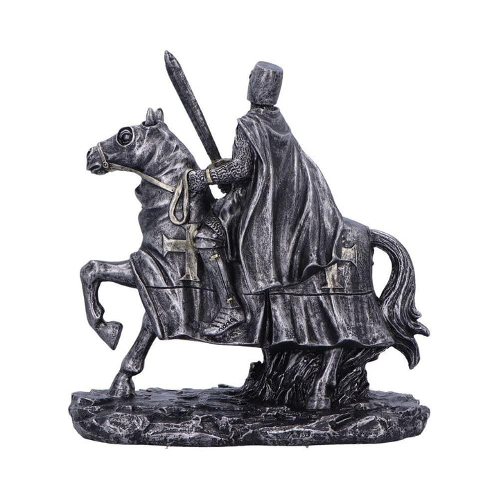 To Serve a Majestic Templar Knight Figurine on Horseback 16cm