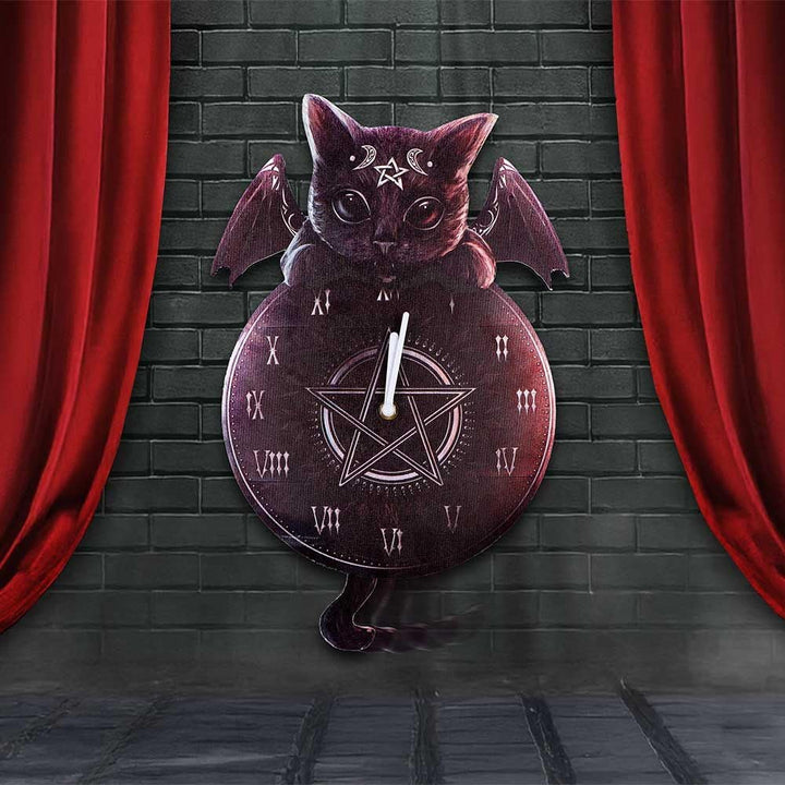 Cult Cuties Malpuss Wall Hanging Clock with Swinging Tail Tickin 41cm