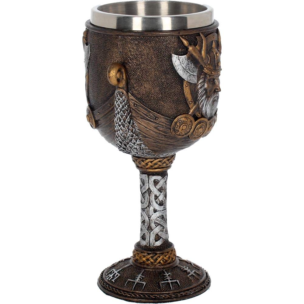 Valhalla Goblet Viking Dragon Boat Wine Glass 17cm