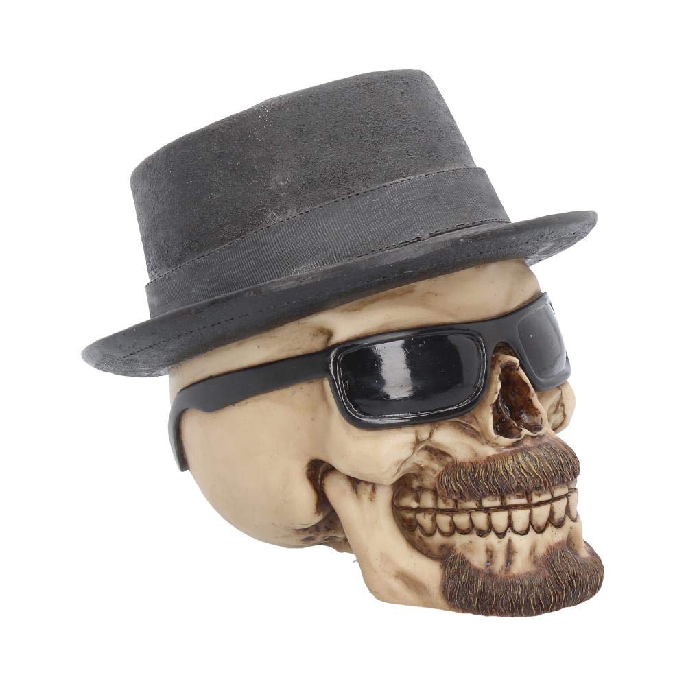 Small Badass Hat and Sunglasses Skull Figurine 14cm