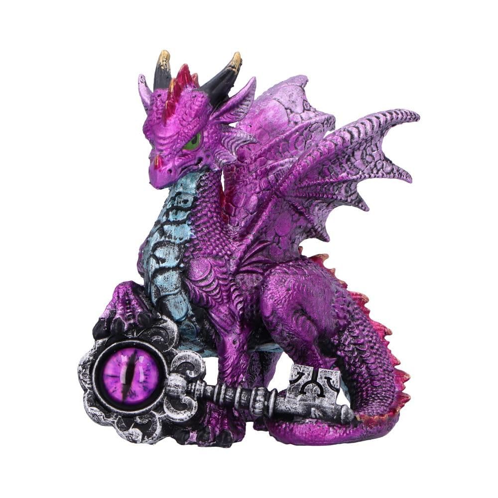 Keeper of the Key Purple a Mystical Dragon Guardian Figurine 9.5cm