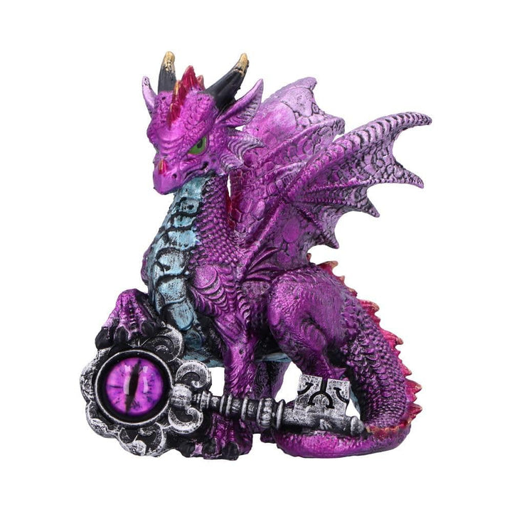 Keeper of the Key Purple a Mystical Dragon Guardian Figurine 9.5cm