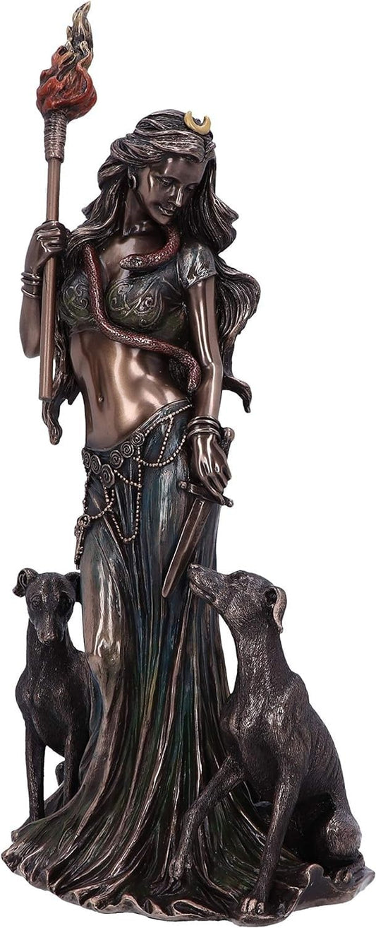 Bronze Mythological Hecate Moon Goddess Figurine 34cm Resin Statue 2