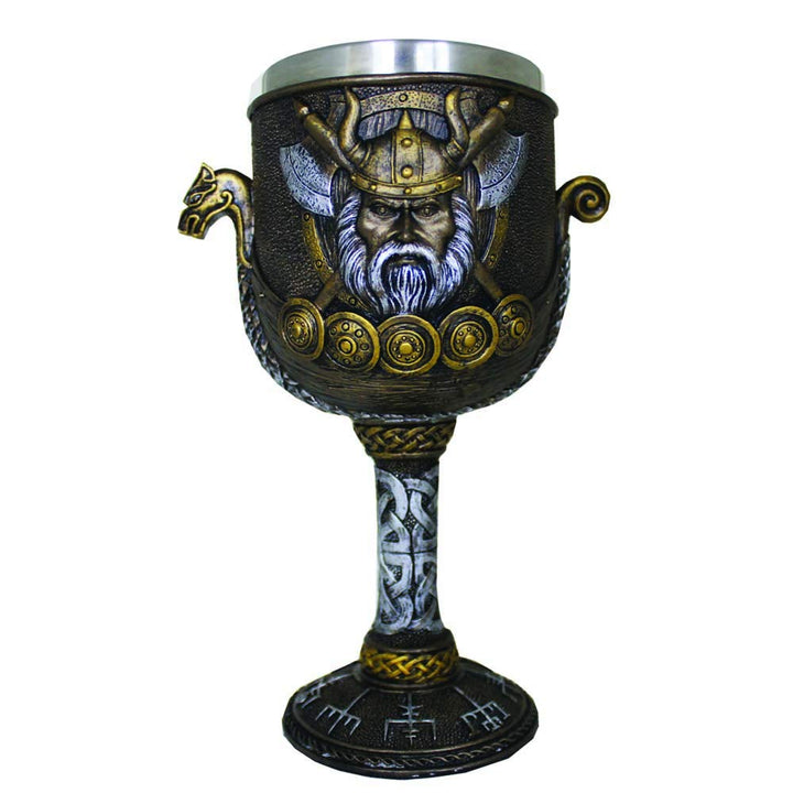 Valhalla Goblet Viking Dragon Boat Wine Glass 17cm