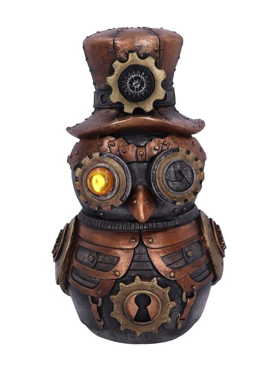 Hootle Steampunk Owl with Top Hat Figurine 22.7cm
