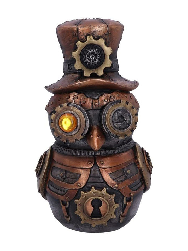 Hootle Steampunk Owl with Top Hat Figurine 22.7cm