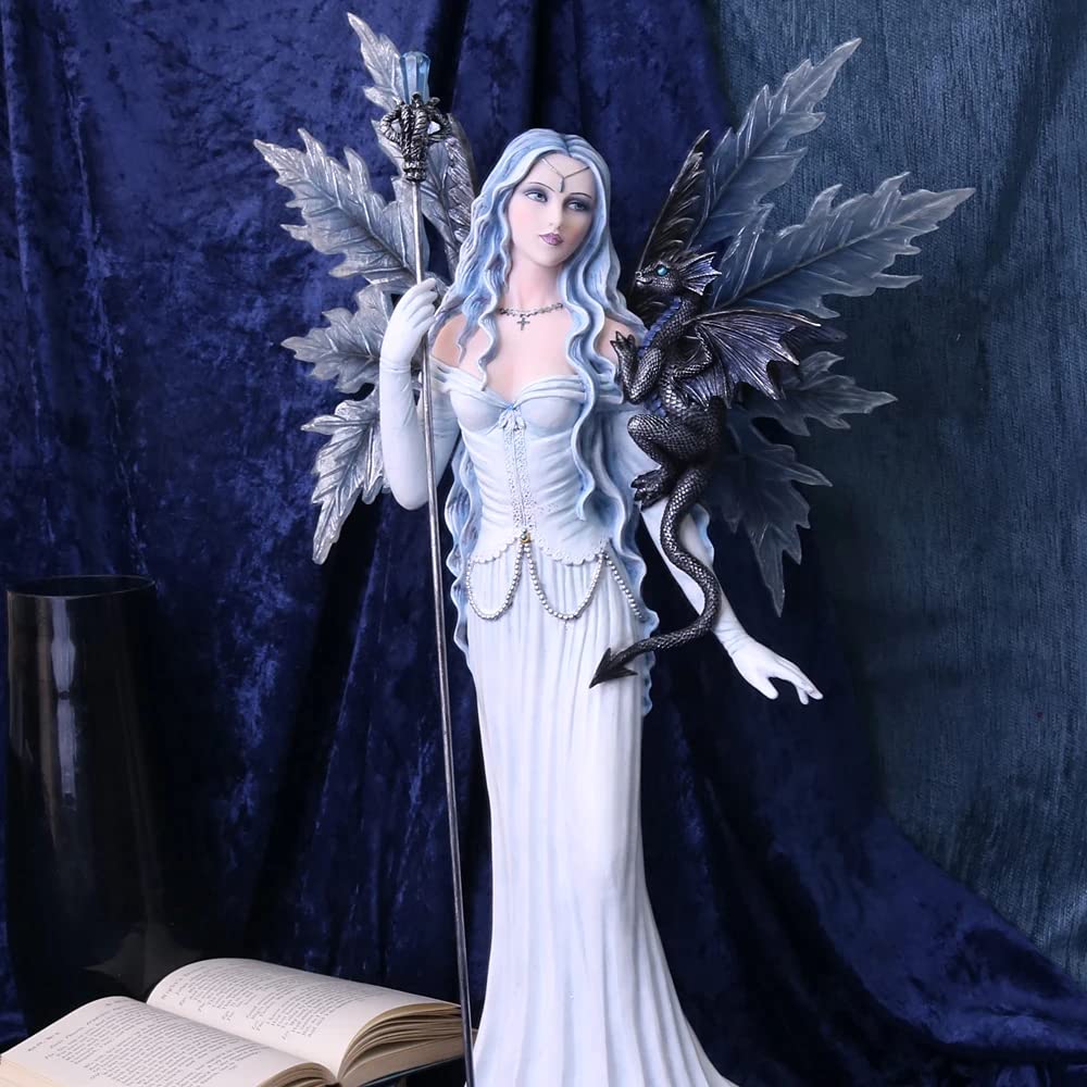 Ice Fairy Figurine With Dragon Companion Adica 57cm