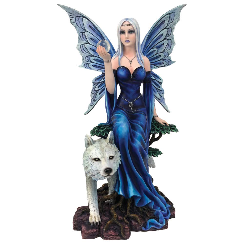 Talanoa Blue Fairy and White Wolf Companion Figurine 49cm