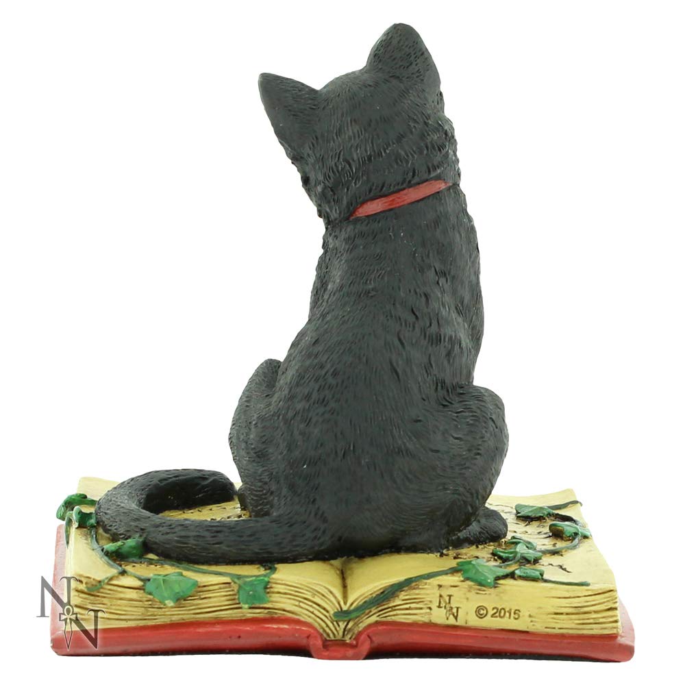 Eclipse Cat Spell Book Figurine Wiccan Witch Gothic Ornament 12cm