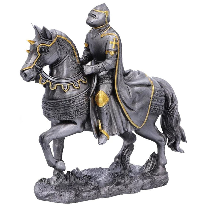 Set of Six small Medieval War Horse and Armoured Rider Figurines