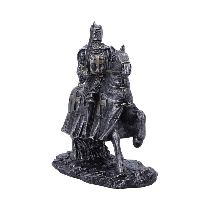 To Serve a Majestic Templar Knight Figurine on Horseback 16cm