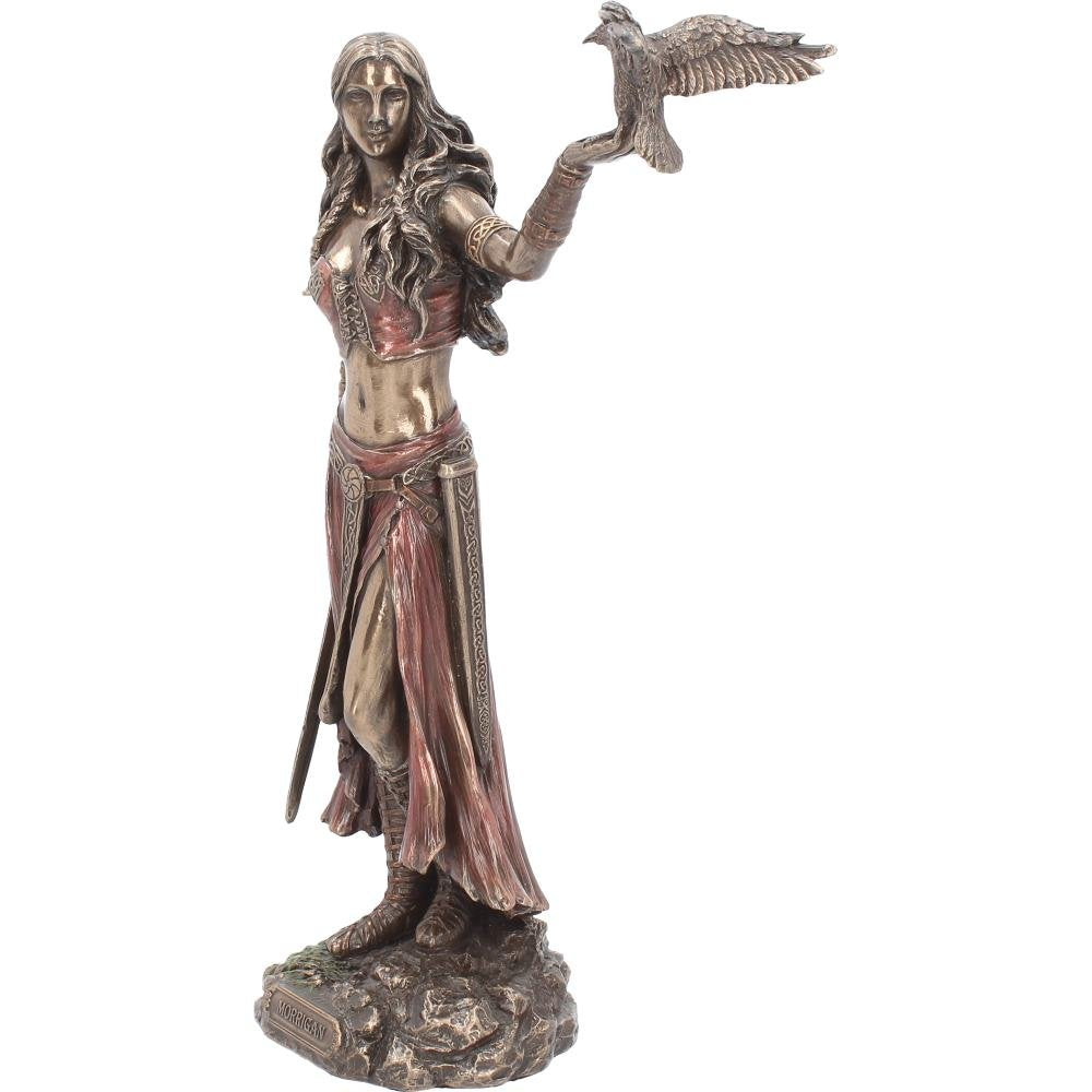 Morrigan and Crow Figurine Bronze Ornament 28cm