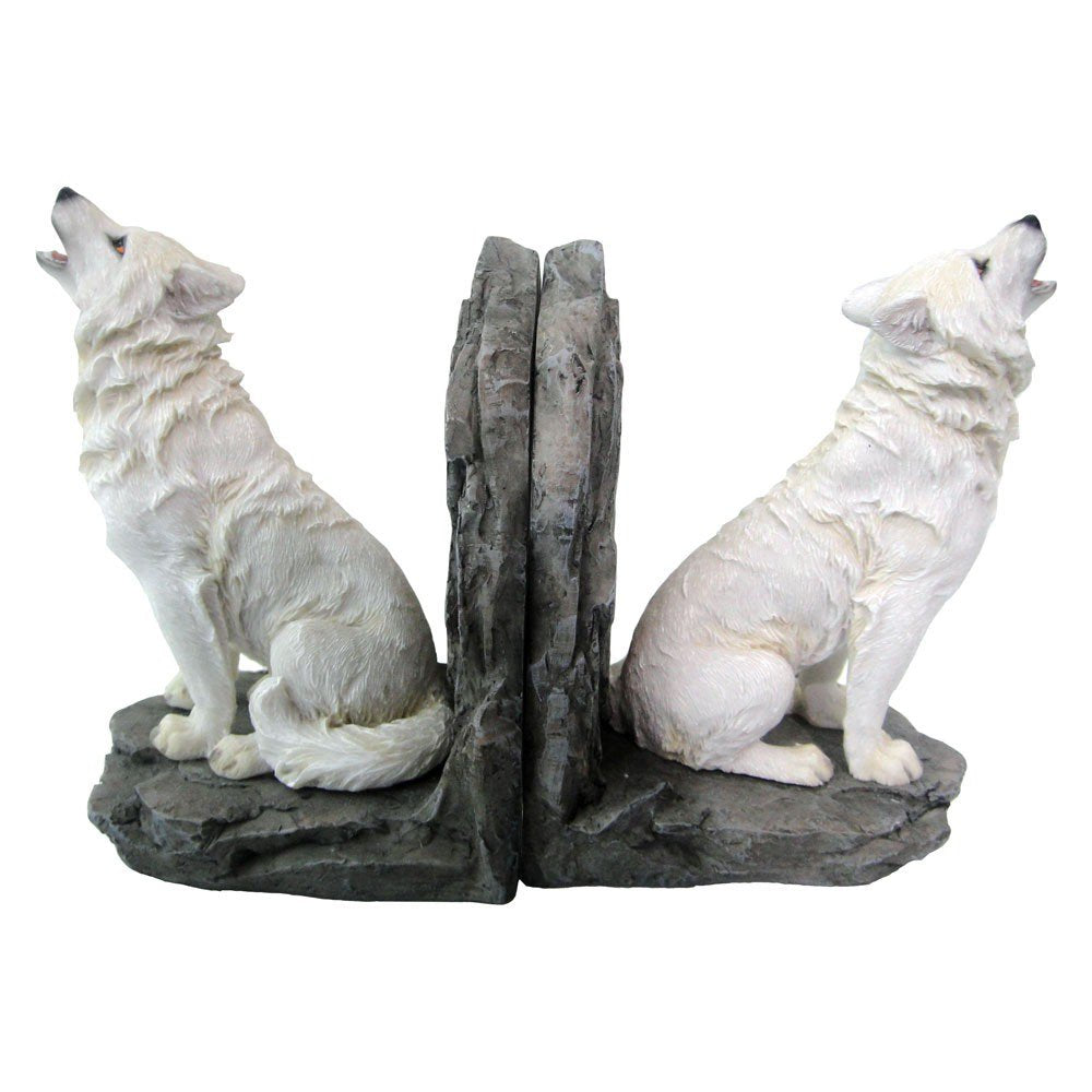 Wardens of the North White Wolf Bookends 20.3cm