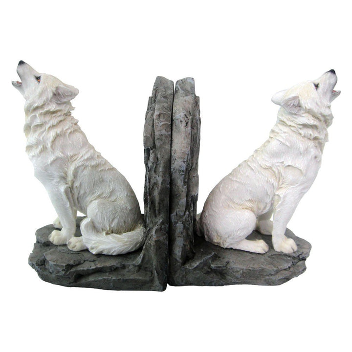 Wardens of the North White Wolf Bookends 20.3cm