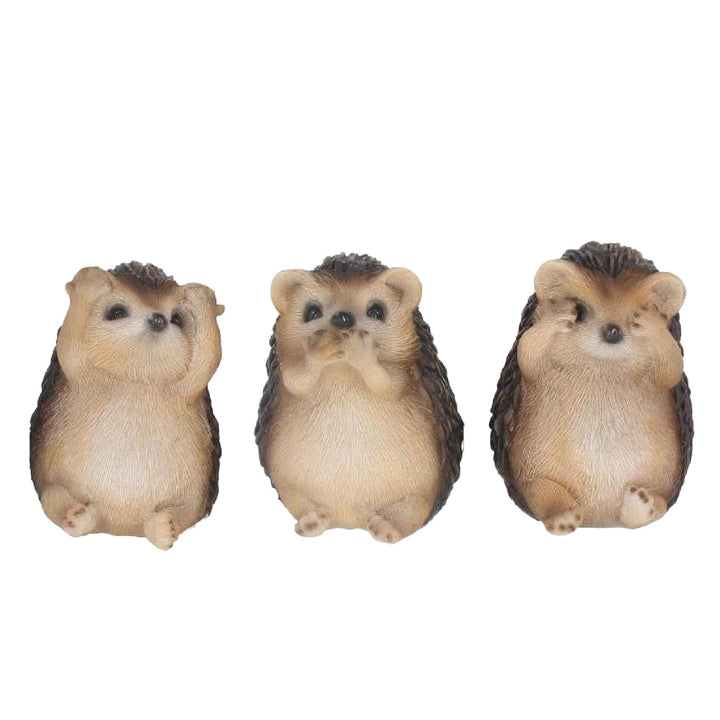 Three Wise Hedgehog Figurines Hedgehogs 9cm