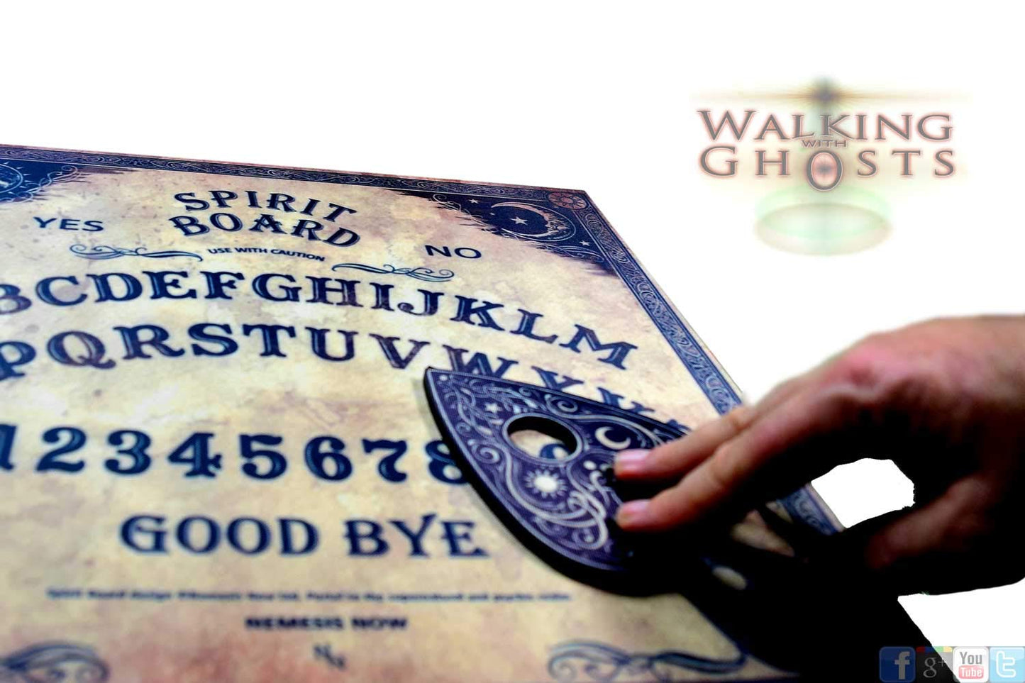Antiqued Beige Spirit Talking Board with Planchette 38.5cm 4