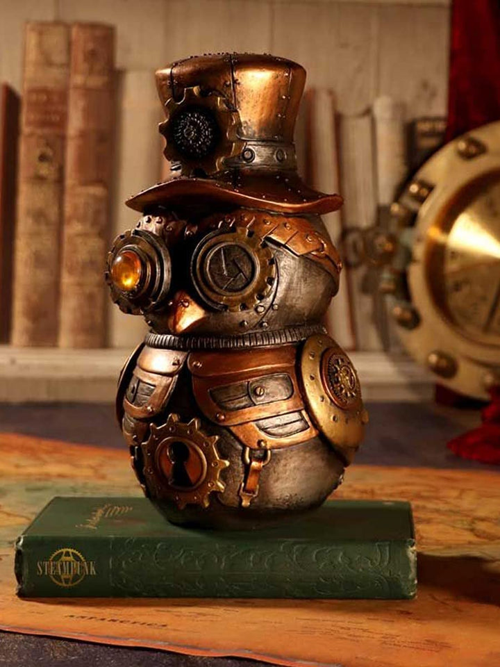 Hootle Steampunk Owl with Top Hat Figurine 22.7cm
