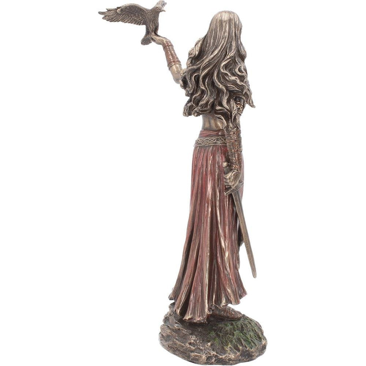 Morrigan and Crow Figurine Bronze Ornament 28cm