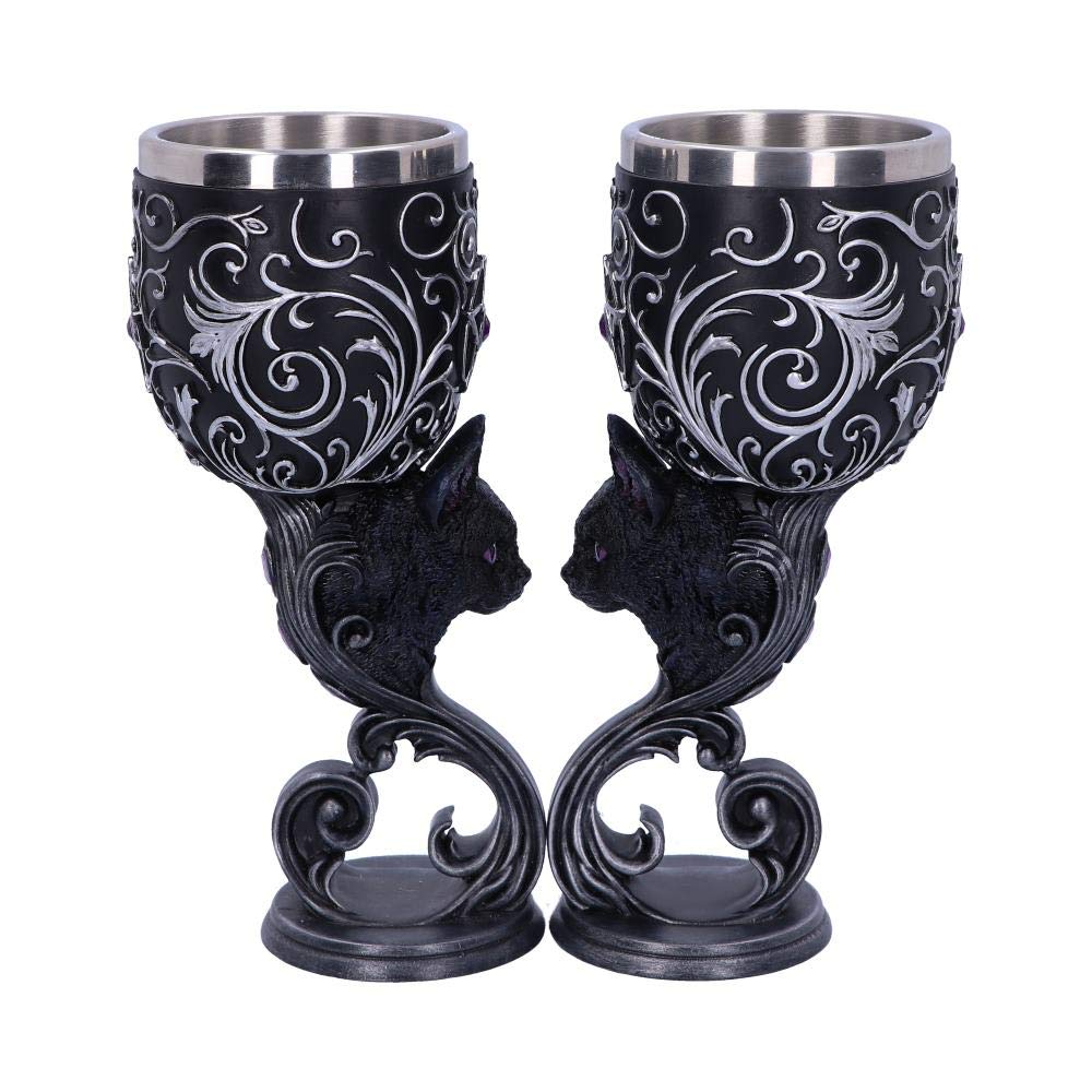 Familiars Love Twin Cat Heart Set of Two Goblets 18.5cm
