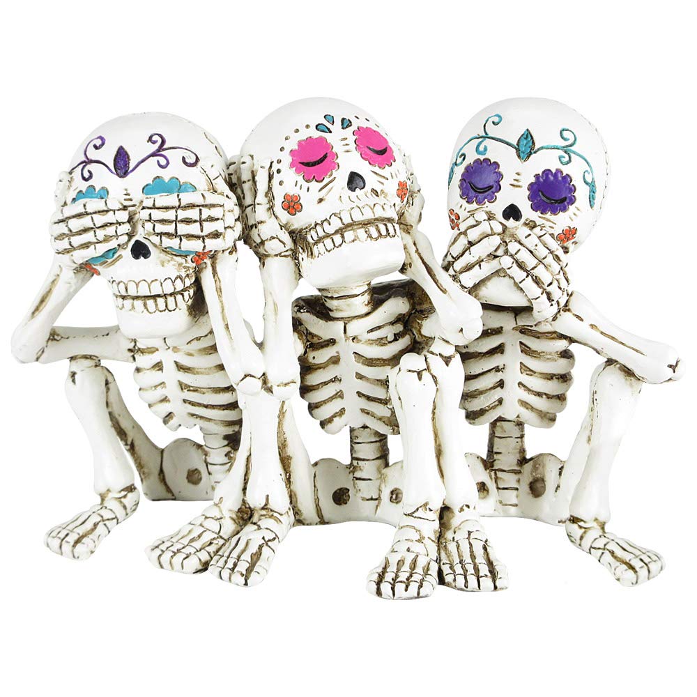 Three Wise Calaveras Skeleton Figurine 20.3cm