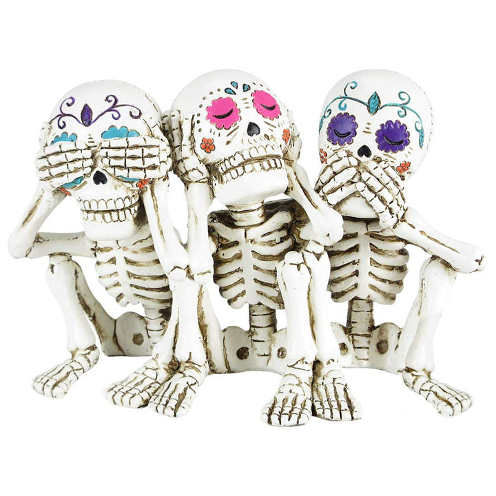 Three Wise Calaveras Skeleton Figurine 20.3cm