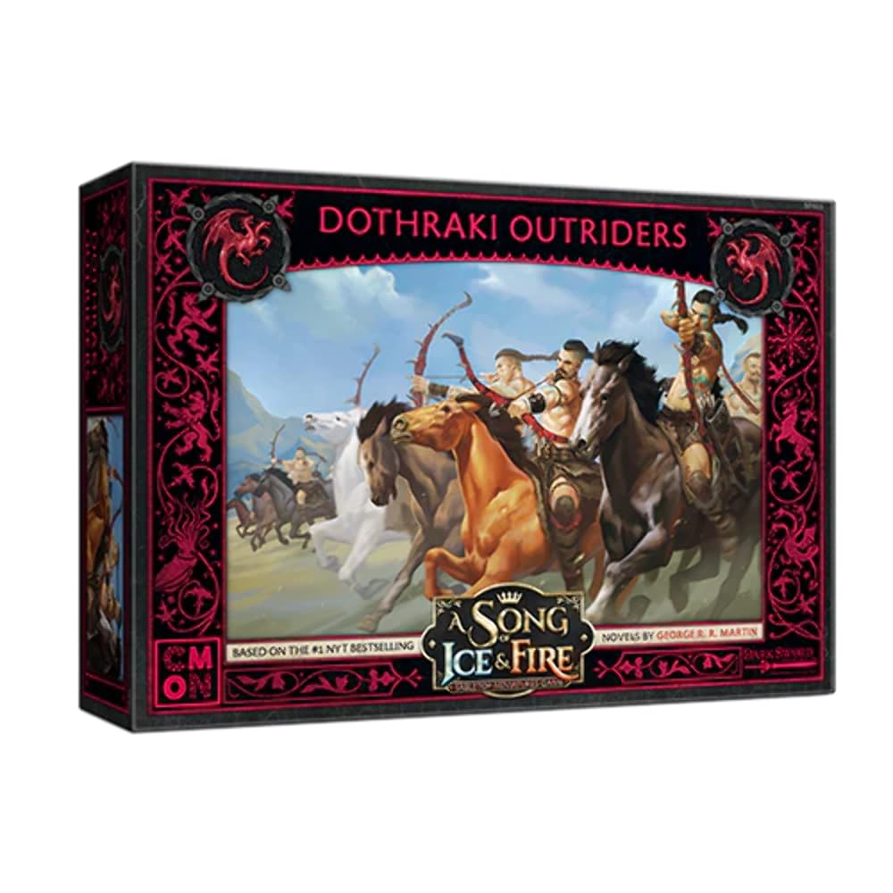 CMON A Song of Ice and Fire Tabletop Miniatures Dothraki Outriders Unit Box - Skilled Scourge of The Great Grass Sea, Strategy Game for Adults, Ages 14+, 2+ Players, 45-60 Minute Playtime, Made 1