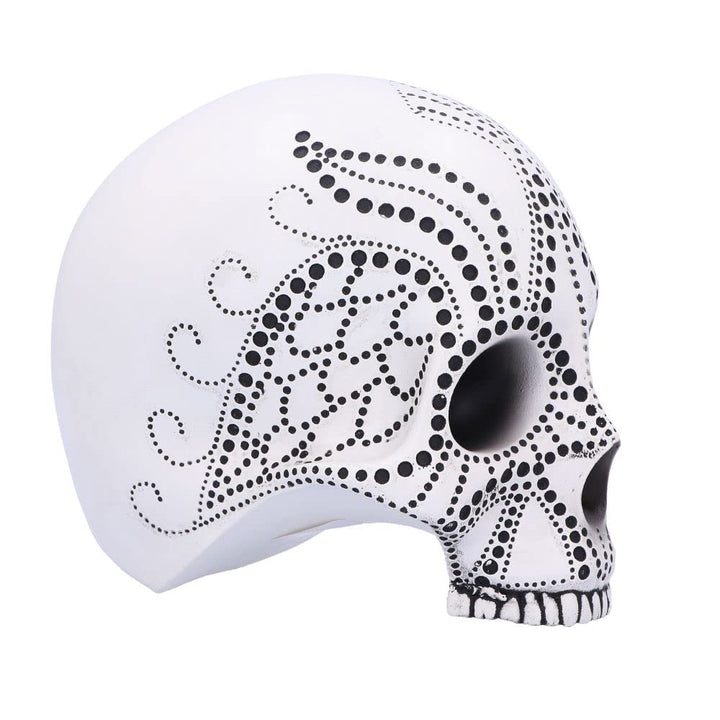 Pointilist Skull Figurine Large 13.8cm