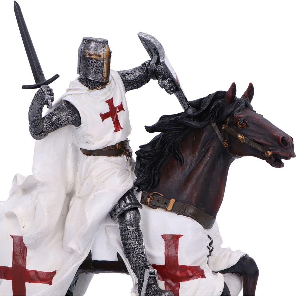 Take to Your Steed a Medieval Templar Knight Figurine 28cm