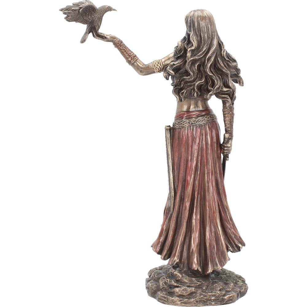 Morrigan and Crow Figurine Bronze Ornament 28cm