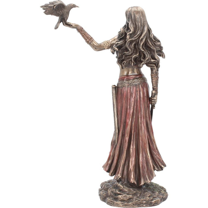 Morrigan and Crow Figurine Bronze Ornament 28cm