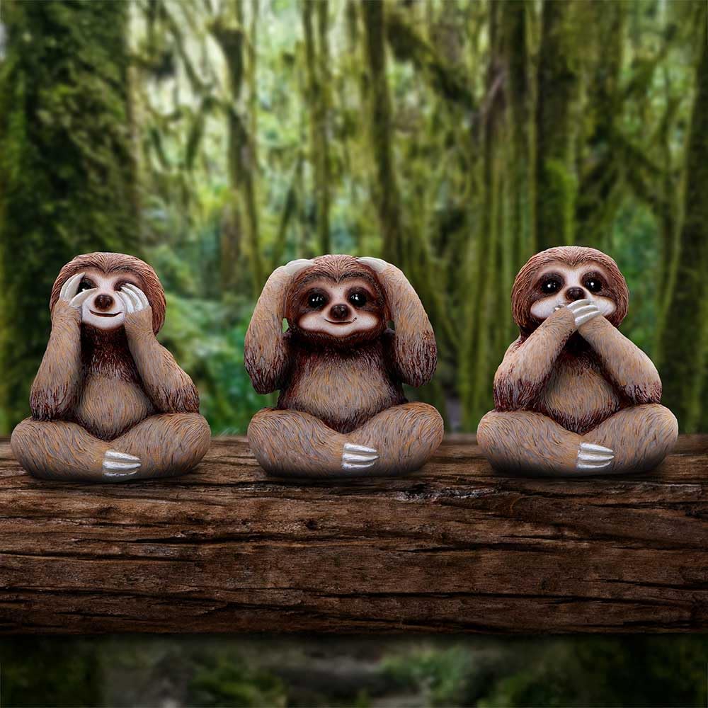 Three Wise Sloths Figurines by Nemesis Now 8cm