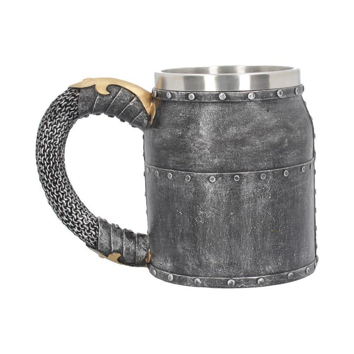 Crusader Medieval Knight Chainmail Tankard Historical Helmet Mug 17cm