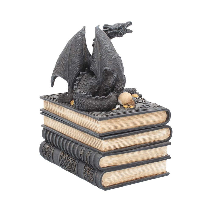 Secrets of the Dragon Box Gothic Skull Books Trinket 19cm