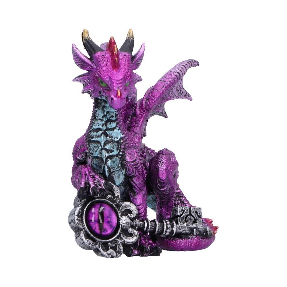 Keeper of the Key Purple a Mystical Dragon Guardian Figurine 9.5cm