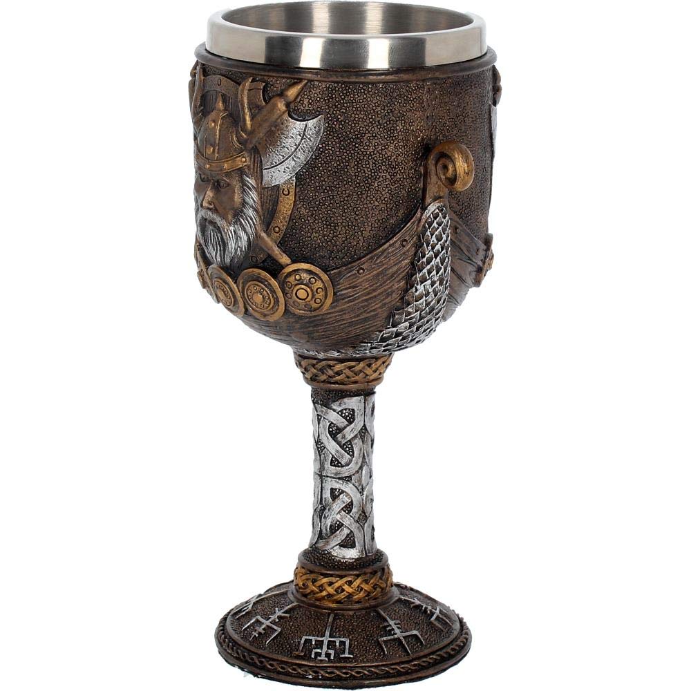 Valhalla Goblet Viking Dragon Boat Wine Glass 17cm