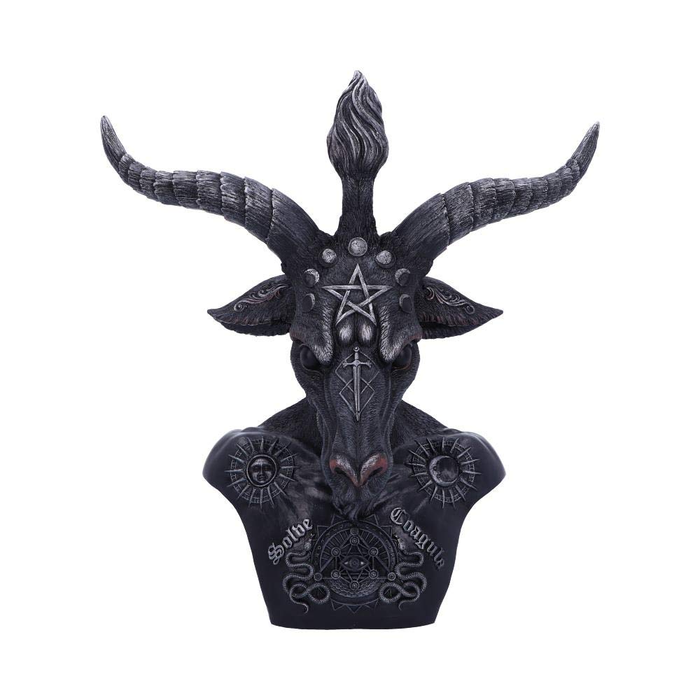 Celestial Black and Silver Baphomet Bust 33cm