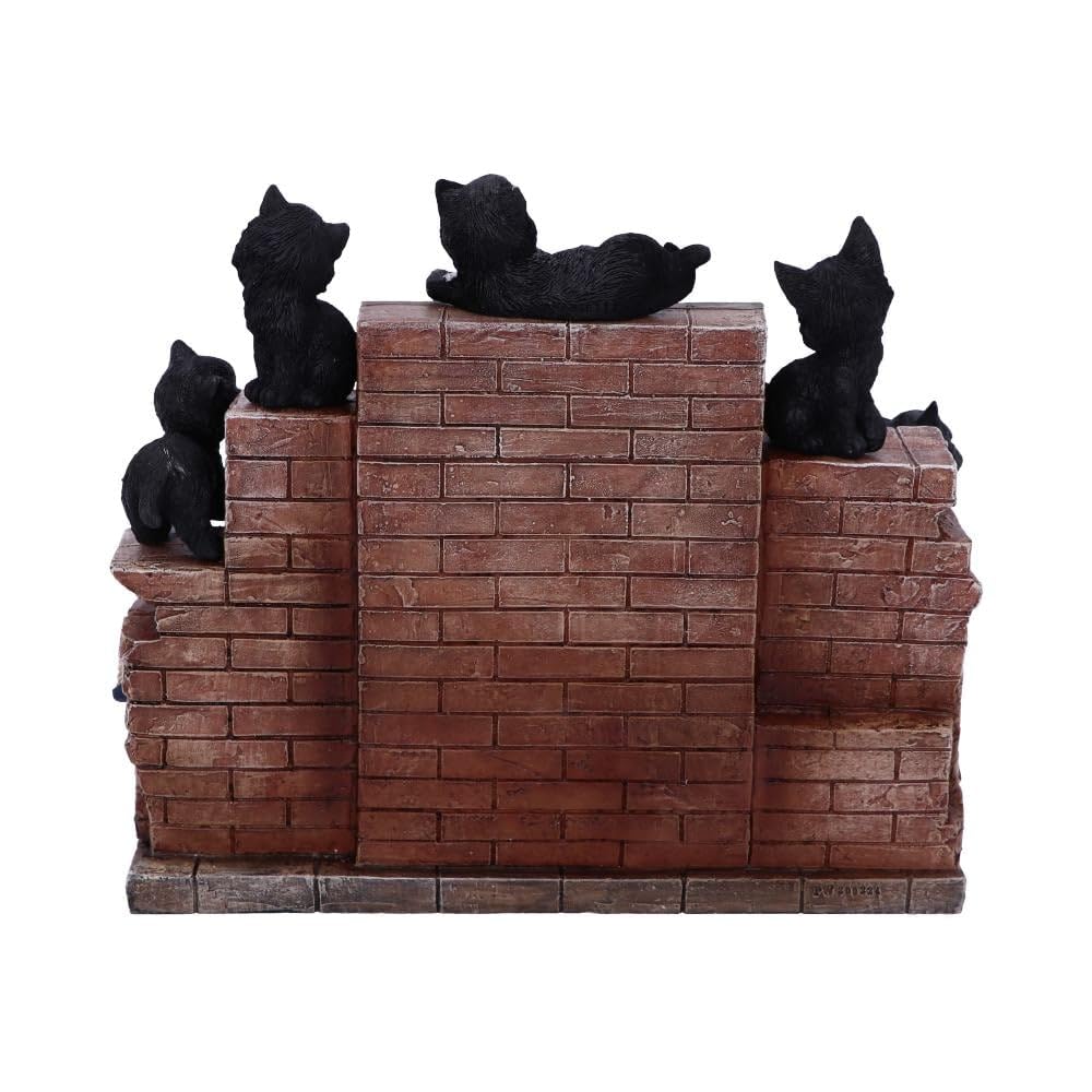 The Witches Litter Display of 36 Black Cat Familiars with a Decorated Stand 24.8cm