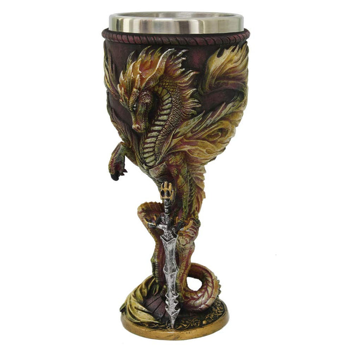 Flame Blade Red Fire Dragon Goblet Glass 17.8cm