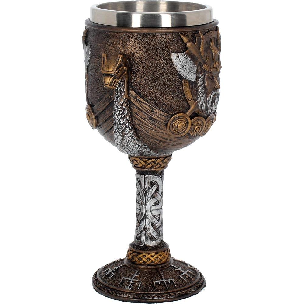Valhalla Goblet Viking Dragon Boat Wine Glass 17cm