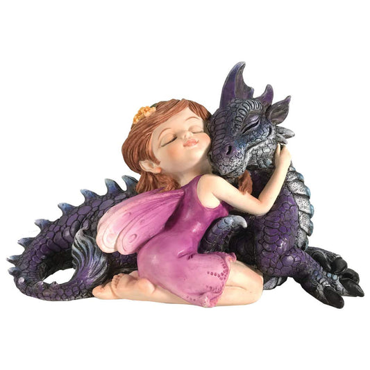 Companion Cuddle Fairy and Purple Dragon Hugging Figurine 15cm 2