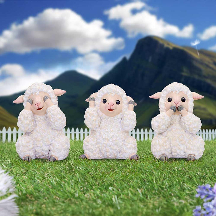 Three Wise Sheep Figurines by Nemesis Now 8.5cm
